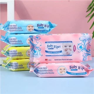 OEM পাইকারি 80PCS অতিরিক্ত পুরু সংবেদনশীল শিশুর ওয়েট ওয়াইপ
